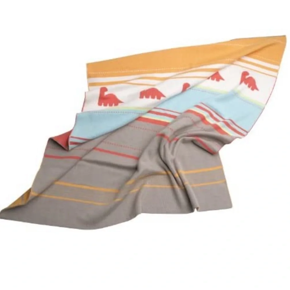 Weegoamigo Dino convoy cotton stroller blanket